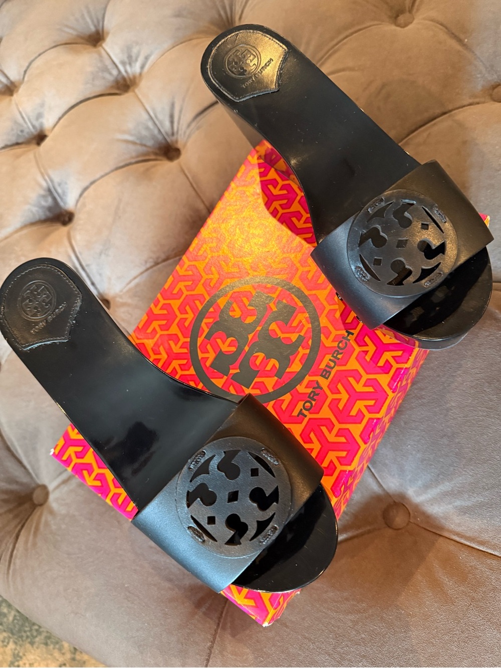 Tory Burch Black Miller 80mm Platform Slide